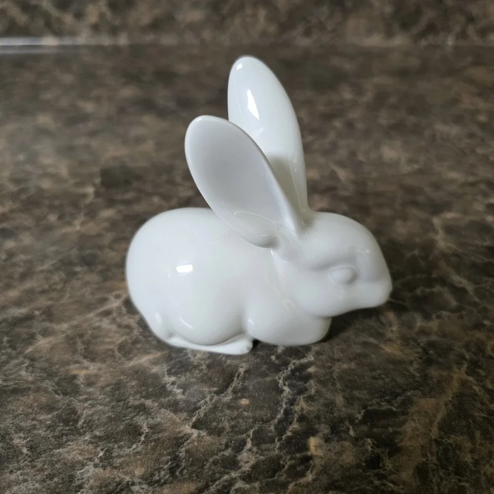 Vintage White Porcelain Bunny Rabbit Figurine Made in Japan Easter Decor
